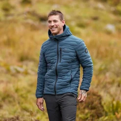 Flex Stretch Hooded Down Jacket Herren Moonlit Ocean