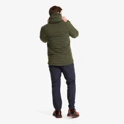 Flex Stretch Hooded Down Jacket Herren Forest Night