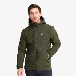 Flex Stretch Hooded Down Jacket Herren Forest Night