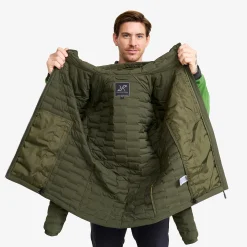Flex Stretch Hooded Down Jacket Herren Forest Night