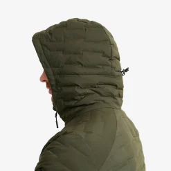 Flex Stretch Hooded Down Jacket Herren Forest Night