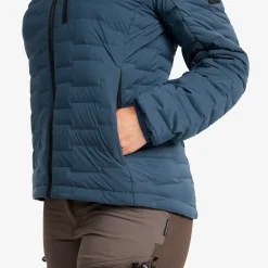 Flex Stretch Hooded Down Jacket Damen Moonlit Ocean