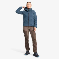 Flex Stretch Hooded Down Jacket Damen Moonlit Ocean