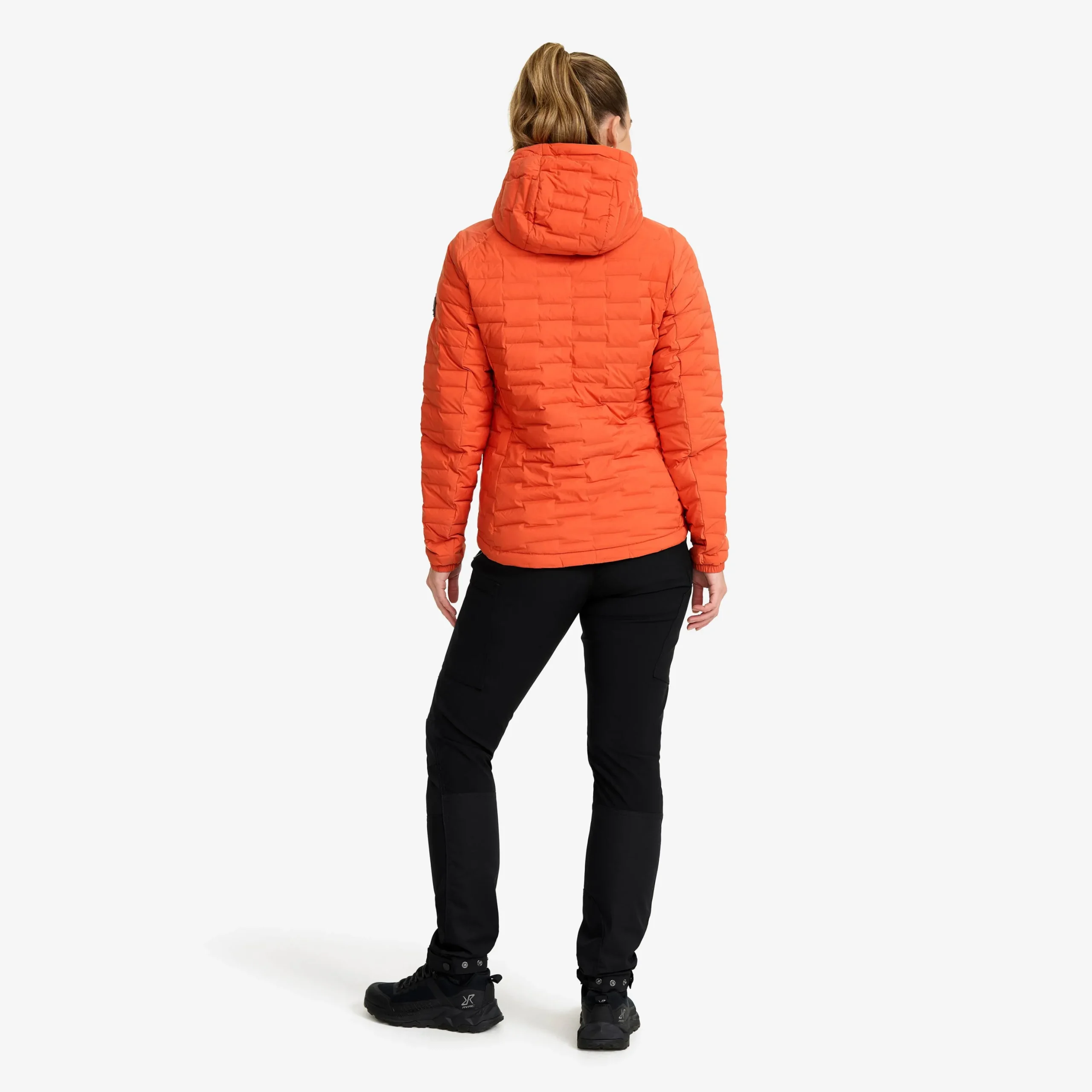 Flex Stretch Hooded Down Jacket Damen Mecca Orange