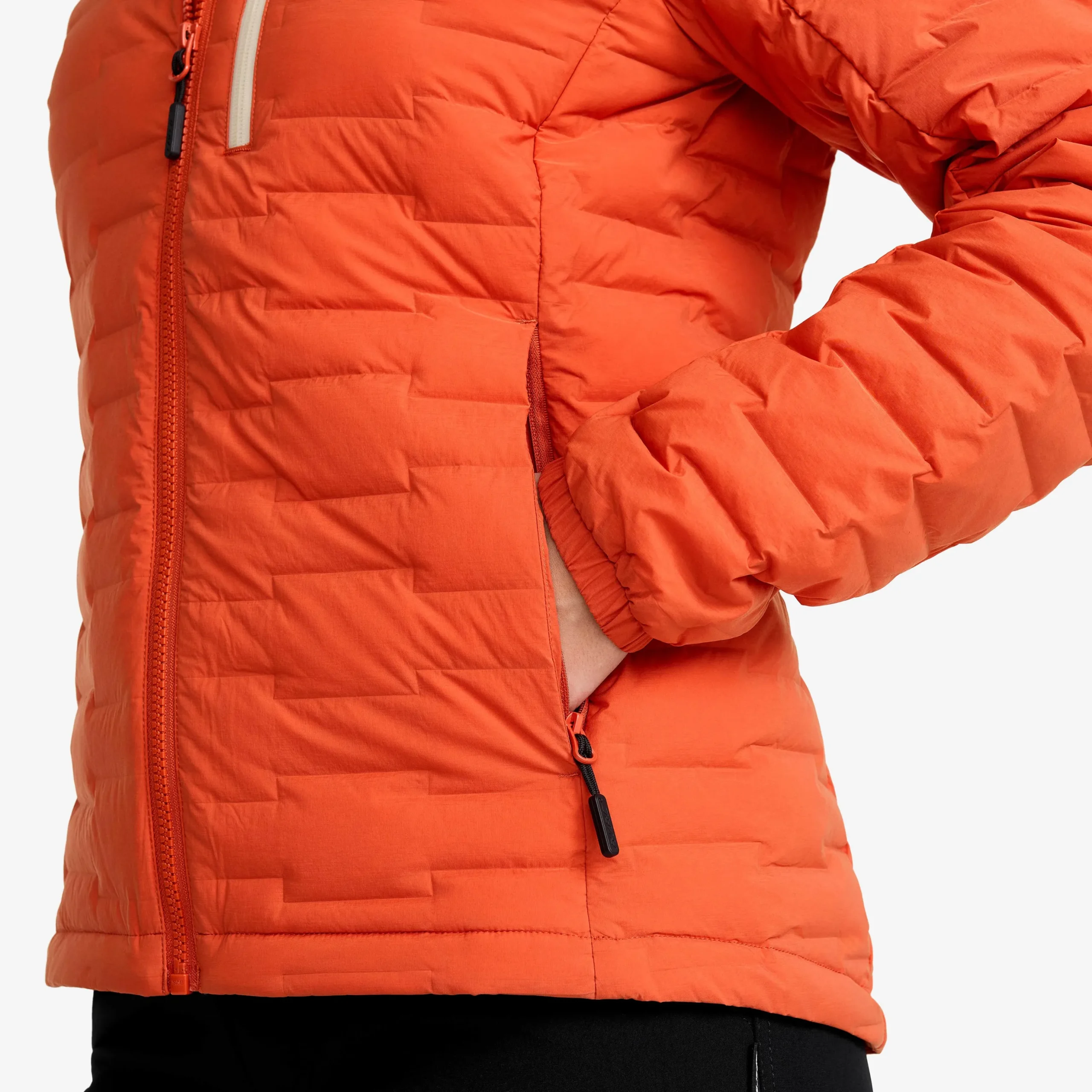 Flex Stretch Hooded Down Jacket Damen Mecca Orange
