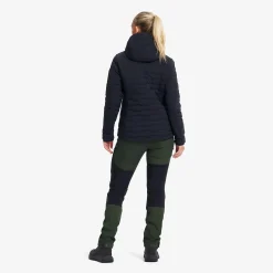 Flex Stretch Hooded Down Jacket Damen Black