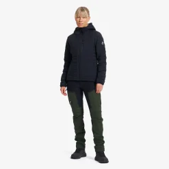 Flex Stretch Hooded Down Jacket Damen Black