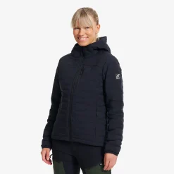 Flex Stretch Hooded Down Jacket Damen Black