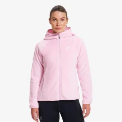 Fog Fluffy Hooded Fleece Damen Pink Mist