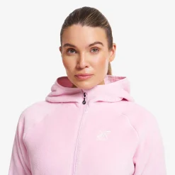 Fog Fluffy Hooded Fleece Damen Pink Mist