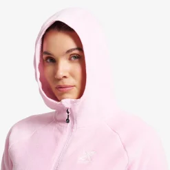 Fog Fluffy Hooded Fleece Damen Pink Mist