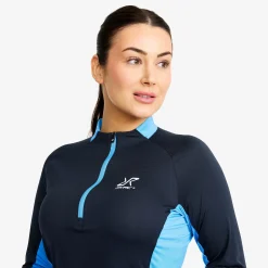 Force Light Half-zip Top Damen Navy/Azure Blue