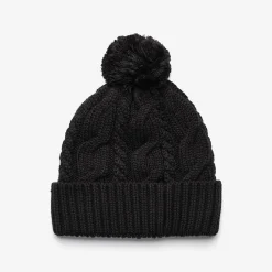 Frost Cable Knit Beanie Black