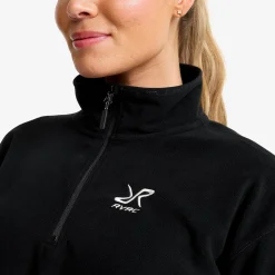 Hiker Cropped Half-zip Fleece Damen Black