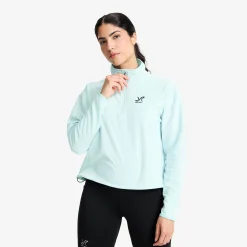 Hiker Cropped Half-zip Fleece Damen Delicate Blue