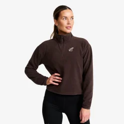 Hiker Cropped Half-zip Fleece Damen Seal Brown