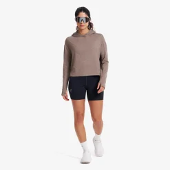 Impulse Active Cropped Hoodie Damen Morel