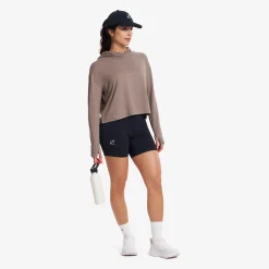 Impulse Active Cropped Hoodie Damen Morel