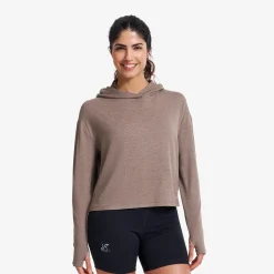 Impulse Active Cropped Hoodie Damen Morel