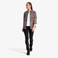Nevada Flannel Shirt Damen Rusty Walnut/Stormy Weather