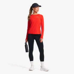 Pulse Running Long-Sleeved T-Shirt Damen Fiery Red