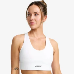Rapid V Longline Medium Sports Bra Damen White