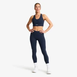 Rapid V Longline Medium Sports Bra Damen Deep Navy