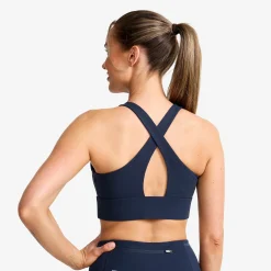 Rapid V Longline Medium Sports Bra Damen Deep Navy