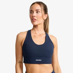 Rapid V Longline Medium Sports Bra Damen Deep Navy
