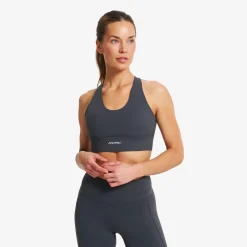 Rapid V Longline Medium Sports Bra Damen Anthracite