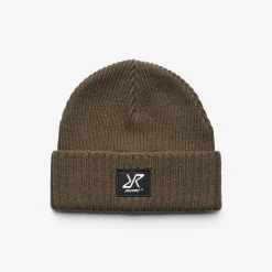 Ribbed Patch Beanie Mud