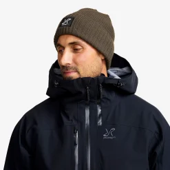 Ribbed Patch Beanie Mud
