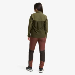 Ridge Half-zip Stretch Shirt Damen Grape Leaf/Forest Night