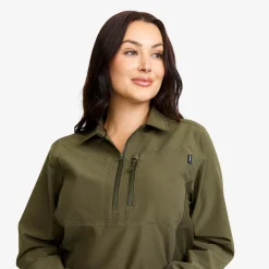 Ridge Half-zip Stretch Shirt Damen Grape Leaf/Forest Night