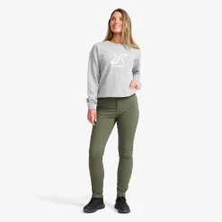 Root High-waist Stretch Jeans Damen Kambaba Green
