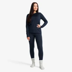 Route Merino Light Base Layer Top Damen Deep Navy