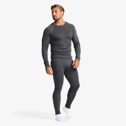 Route Merino Warm Base Layer Pants Herren Dark Grey Melange