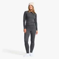 Route Merino Warm Base Layer Pants Damen Dark Grey Melange