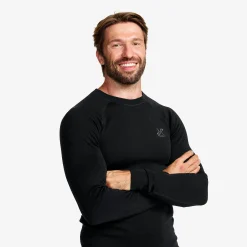 Route Merino Warm Base Layer Top Herren Black