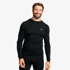 Route Merino Warm Base Layer Top Herren Black