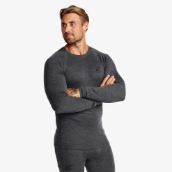 Route Merino Warm Base Layer Top Herren Dark Grey Melange