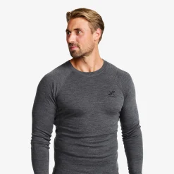 Route Merino Warm Base Layer Top Herren Dark Grey Melange