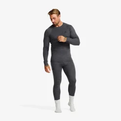 Route Merino Warm Base Layer Top Herren Dark Grey Melange