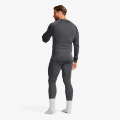 Route Merino Warm Base Layer Top Herren Dark Grey Melange