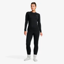 Route Merino Warm Base Layer Top Damen Black
