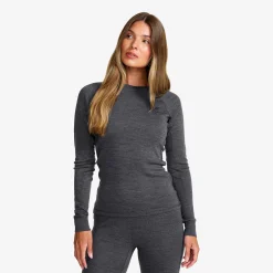 Route Merino Warm Base Layer Top Damen Dark Grey Melange
