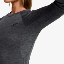 Route Merino Warm Base Layer Top Damen Dark Grey Melange