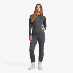 Route Merino Warm Base Layer Top Damen Dark Grey Melange