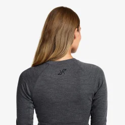 Route Merino Warm Base Layer Top Damen Dark Grey Melange