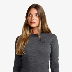 Route Merino Warm Base Layer Top Damen Dark Grey Melange